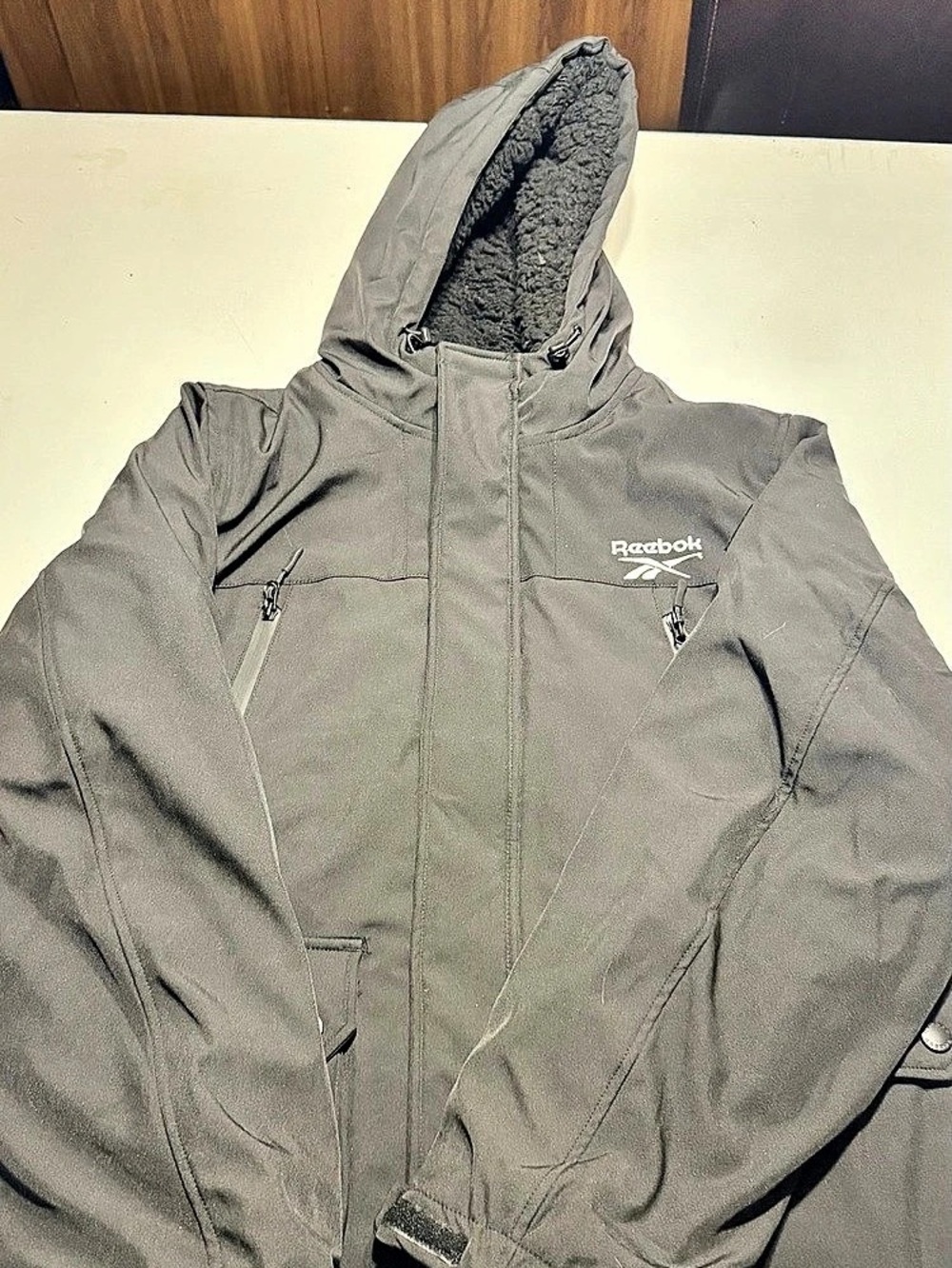 Reebok Men's Weather Resistant Sherpa Fleece Lined Softshell Jacket